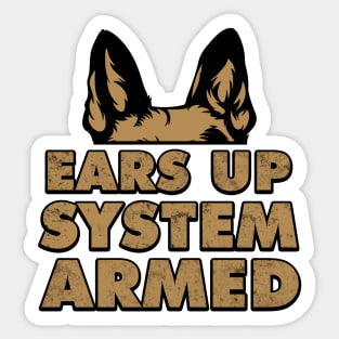 Ears Up System Armed German Shepherd Gift Sticker